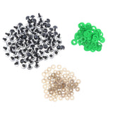 Maxbell 100Pcs Crystal Color Safety Eyes Kit for Doll Craft Making Green 16MM
