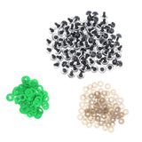 Maxbell 100Pcs Crystal Color Safety Eyes Kit for Doll Craft Making Green 16MM