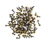 Maxbell 100-Piece Plastic Safety Eyes with BACKS for Bear Doll DIY Craft 10mm Yellow