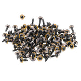 Maxbell 100-Piece Plastic Safety Eyes with BACKS for Bear Doll DIY Craft 10mm Yellow