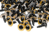 Maxbell 100-Piece Plastic Safety Eyes with BACKS for Bear Doll DIY Craft 10mm Yellow