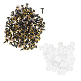 Maxbell 100-Piece Plastic Safety Eyes with BACKS for Bear Doll DIY Craft 10mm Yellow