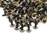 Maxbell 100-Piece Plastic Safety Eyes with BACKS for Bear Doll DIY Craft 10mm Yellow