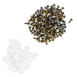 Maxbell 100-Piece Plastic Safety Eyes with BACKS for Bear Doll DIY Craft 10mm Yellow