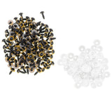 Maxbell 100-Piece Plastic Safety Eyes with BACKS for Bear Doll DIY Craft 10mm Yellow