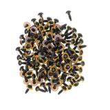 Maxbell 100-Piece Plastic Safety Eyes with BACKS for Bear Doll DIY Craft 10mm Yellow