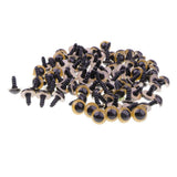 Maxbell 100-Piece Plastic Safety Eyes with BACKS for Bear Doll DIY Craft 12mm Yellow