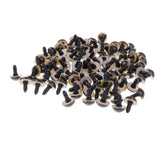 Maxbell 100-Piece Plastic Safety Eyes with BACKS for Bear Doll DIY Craft 14mm Yellow