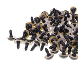Maxbell 100-Piece Plastic Safety Eyes with BACKS for Bear Doll DIY Craft 14mm Yellow