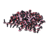 Maxbell 100-Piece Plastic Safety Eyes with BACKS for Bear Doll DIY Craft 12mm Red