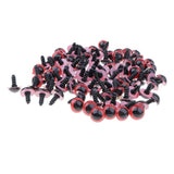 Maxbell 100-Piece Plastic Safety Eyes with BACKS for Bear Doll DIY Craft 12mm Red