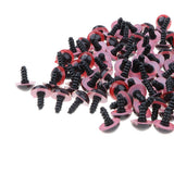 Maxbell 100-Piece Plastic Safety Eyes with BACKS for Bear Doll DIY Craft 12mm Red
