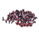 Maxbell 100-Piece Plastic Safety Eyes with BACKS for Bear Doll DIY Craft 14mm Red