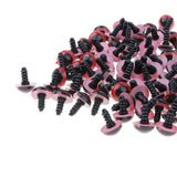 Maxbell 100-Piece Plastic Safety Eyes with BACKS for Bear Doll DIY Craft 14mm Red