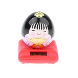 Maxbell Cute Solar Powered Swinging Praying Doll Bobbling Toy Auto Home Decor #E