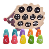 Maxbell Hedgehog Number Matching Playset Kids Wooden Educational Montessori Toys