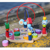 Maxbell Wooden Bead Maze Number Matching Playset Educational Montessori Toy for Kids