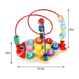 Maxbell Wooden Bead Maze Number Matching Playset Educational Montessori Toy for Kids