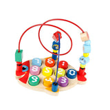Maxbell Wooden Bead Maze Number Matching Playset Educational Montessori Toy for Kids