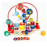 Maxbell Wooden Bead Maze Number Matching Playset Educational Montessori Toy for Kids