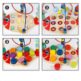 Maxbell Wooden Bead Maze Number Matching Playset Educational Montessori Toy for Kids