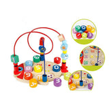 Maxbell Wooden Bead Maze Number Matching Playset Educational Montessori Toy for Kids