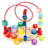 Maxbell Wooden Bead Maze Number Matching Playset Educational Montessori Toy for Kids