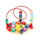 Maxbell Wooden Bead Maze Number Matching Playset Educational Montessori Toy for Kids