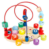 Maxbell Wooden Bead Maze Number Matching Playset Educational Montessori Toy for Kids