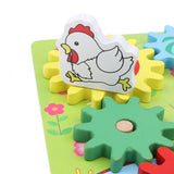 Maxbell Kids Wooden Gear Puzzle Game Early Education Toy Gift Farm Animal