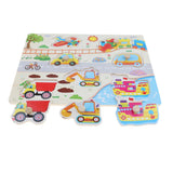 Maxbell Wooden Peg Jigsaw Puzzle Baby Toddler Kids Educational Toy Gift City