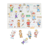 Maxbell Wooden Peg Jigsaw Puzzle Baby Toddler Kids Educational Toy Gift Profession