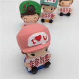 Maxbell Set of 4 Pieces Cute Resin Boys & Girls Doll Figures Kids Toy Home Ornament