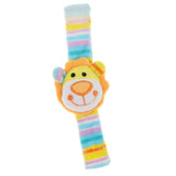 Maxbell Baby Plush Wrist Rattles Animal Hand Bell Infant Sensory Crib Toys Lion