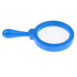 Maxbell 4X Handheld Magnifying Len Glass for Reading Science Nature Toy 100mm Blue