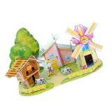 Maxbell 3D Jigsaw Puzzle DIY Toy for Kids Baby Early Educational Toy Windmills