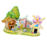 Maxbell 3D Jigsaw Puzzle DIY Toy for Kids Baby Early Educational Toy Windmills