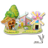 Maxbell 3D Jigsaw Puzzle DIY Toy for Kids Baby Early Educational Toy Windmills