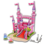 Maxbell 3D Jigsaw Puzzle DIY Toy for Kids Baby Early Educational Toy Pink Castle