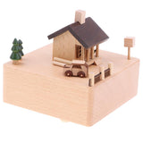 Maxbell Creative Wooden Car Running Musical Box Ornament Toy -Bridge & Cabin