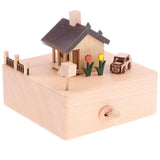 Maxbell Creative Wooden Car Running Musical Box Ornament Toy -Bridge & Cabin