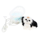 Maxbell Simulation Plush Animal in Tricycle Stuffed Animals Toy Home Decor Dog B