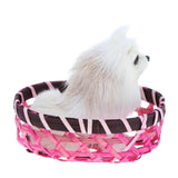 Maxbell Realistic Faux Fur Husky in Basket Animal Model Figures Home Decoration