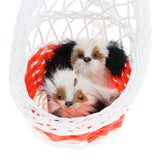 Maxbell Simulation Faux Fur Double Animal Models in Hanging Basket Home Decor Dog