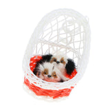 Maxbell Simulation Faux Fur Double Animal Models in Hanging Basket Home Decor Dog