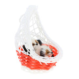 Maxbell Simulation Faux Fur Double Animal Models in Hanging Basket Home Decor Dog