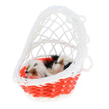 Maxbell Simulation Faux Fur Double Animal Models in Hanging Basket Home Decor Dog