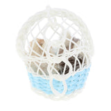 Maxbell Simulation Faux Fur Double Animal Models in Hanging Basket Home Decor Rabbit