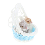 Maxbell Simulation Faux Fur Double Animal Models in Hanging Basket Home Decor Rabbit