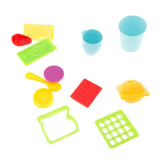 Maxbell Plastic 3D Dough Clay Mold Set Kids Educational Toy - Fruits & Tableware